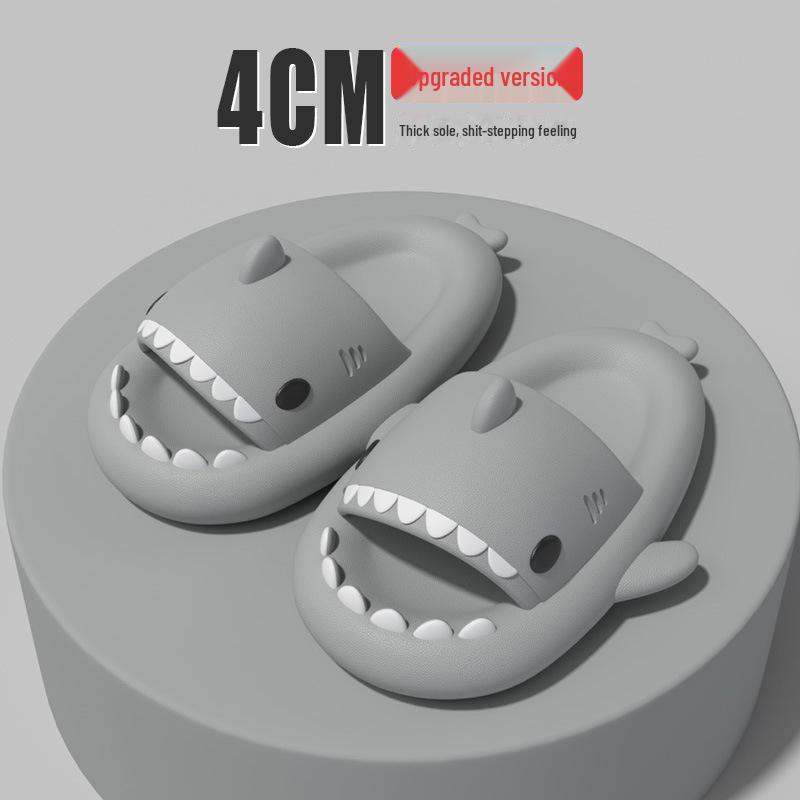 

Тапочки для пар на толстой подошве с изображением акулы: Сандалии для дома и улицы, большой размер 47 для мужчин и женщин 46/47 серый