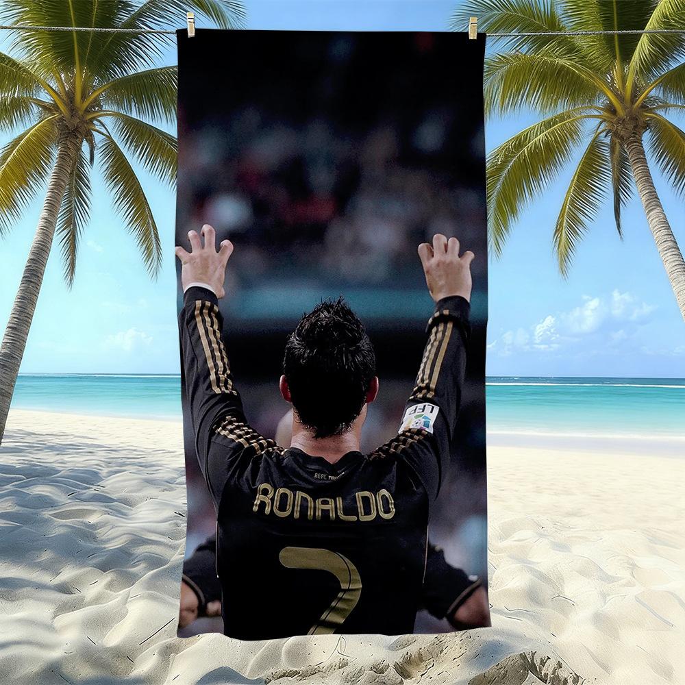 Asciugamano da Spiaggia in Microfibra Stampato Sport Calcio Asciugatura Rapida Morbido Assorbente Asciugamano da Bagno per la Costa