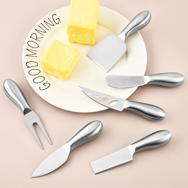 6-Piece Stainless Steel Cheese Knife & Spreader Set with Fruit Forks