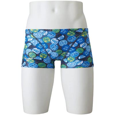 EXER SUITS Short Spats for Competitive Swimming and Size 140 Boys' Training, N2MB2984, Charcoal/Light Blue,