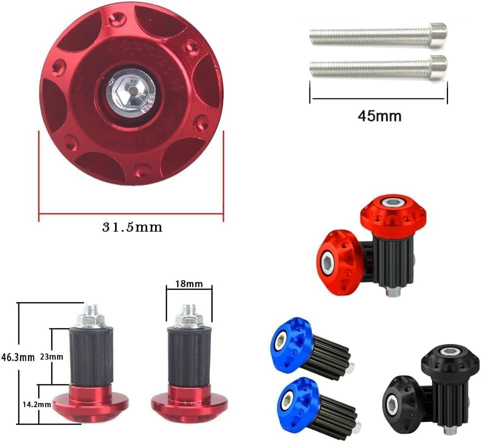 Handlebar End Caps Handlebar Grip Caps Handlebar End Weights for Bike Bicycle 2pcs (Silver)