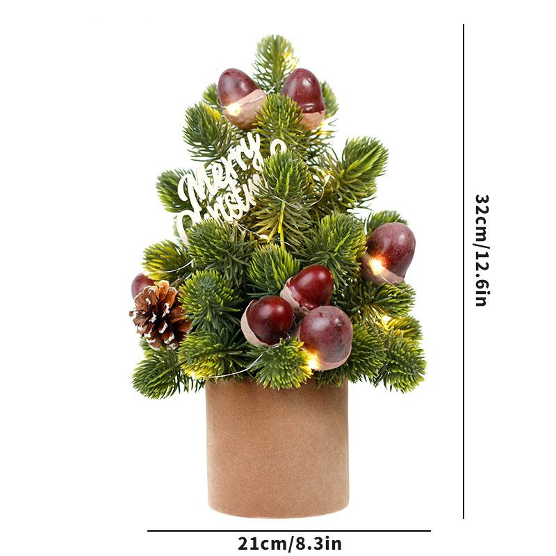 

Рождественские украшения Ins Простой светодиодный подвесной кулон в виде сосновой шишки PE Nobeison Настольная мини-елка коричневый