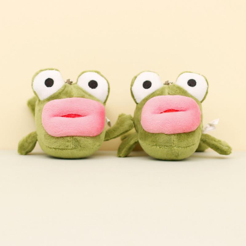 Adorable Plush Frog Keychain Cute Cartoon Animal Doll Bag Charm 10cm Tall