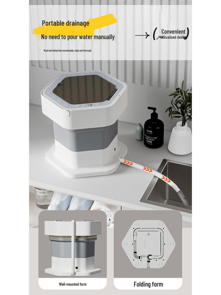 Compact Folding Washer-Dryer for Baby Clothes and Socks