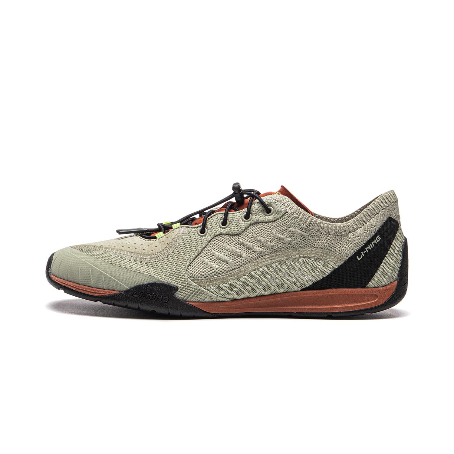Мужские повседневные кроссовки Li Ning Filin Barefoot Sports Comfortable Wearing Breathable Low Top Casual Shoes, цвет Grass-Gray, артикул AGLW061-4 39