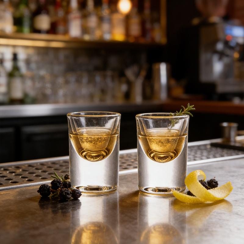 2pcs High End Transparent Shot Glass Exquisite Party Thick Bottomed Wine Glass Classic Vodka Glass Drinkware Unique Family Gifts