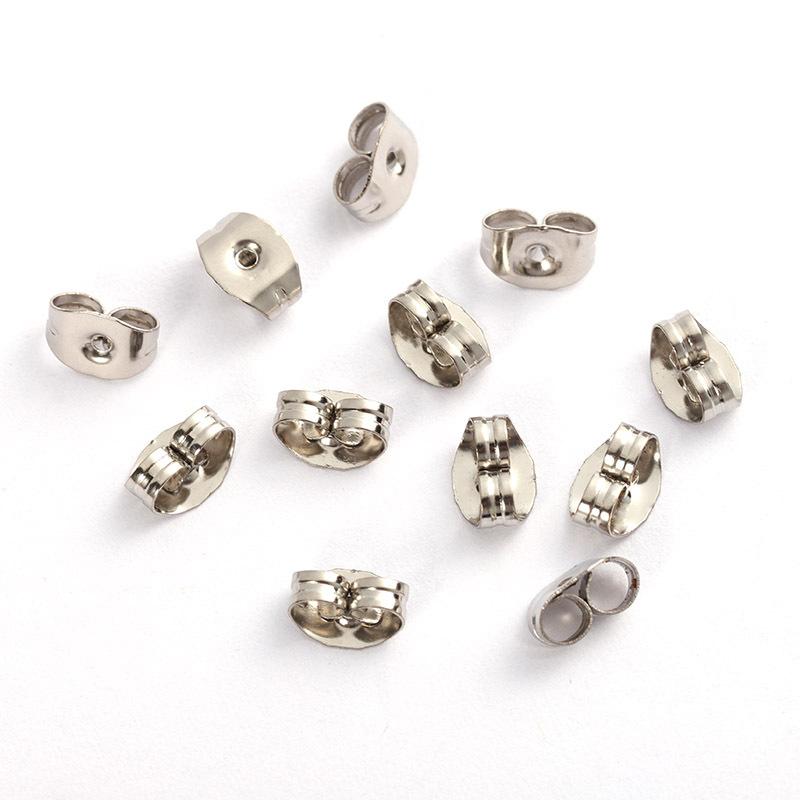 100/200pcs Earring Studs Backs Stopper Scrolls Ear Post Butterfly for Jewelry Making DIY Blocked Caps Earring Backs Stoppers Ear 3.7x5mm