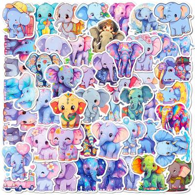 50 Cartoon Niedliche Elefantenfamilie Aufkleber TIKTOK Neu Kinder Gemaltes Tier Elefant Graffiti Aufkleber