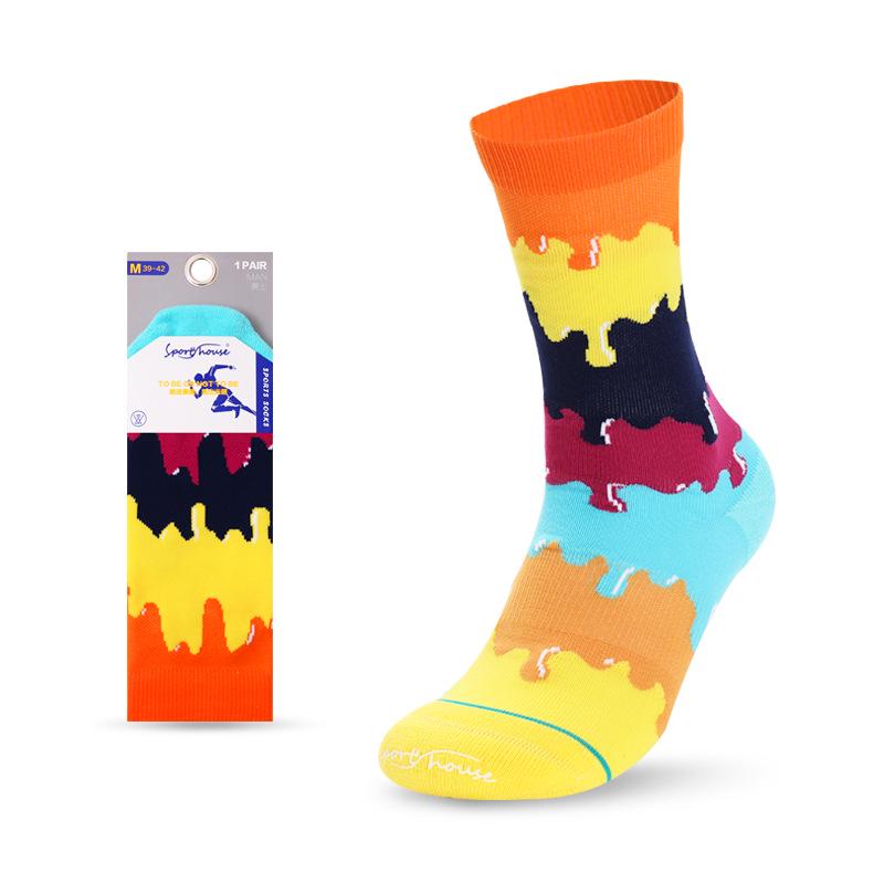 

Men s Rainbow Mid-Calf Multi-functional Breathable Sports Socks One Size помаранчевий