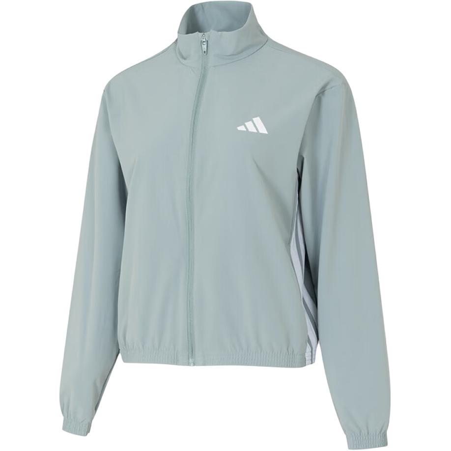 Adidas Windproof Sweat-Wicking Quick-Dry Loose Three-Stripe Zip-Up Hooded Long Sleeve Running Jacket Women jackets KC5489