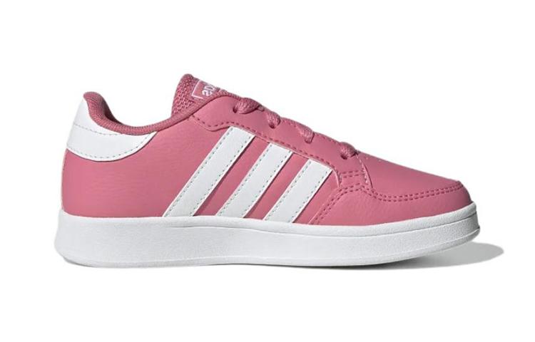 adidas Neo Breaknet Casual Slip Resistant Abrasion Resistant Low Top Kids' Skateboarding Shoes Pink White Kids' GW2893