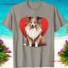 Sheltie Owner Mom Dad Dog Lover Valentines Day T Shirt Vintage Washed Homme Stretched Versatile Breathable Casual Soft Slightly