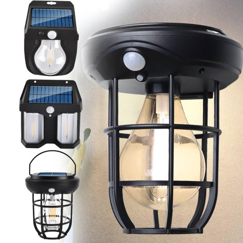 Lamp Solar Outdoor Motion Sensor Tungsten Filament Wall Light Garden Waterproof