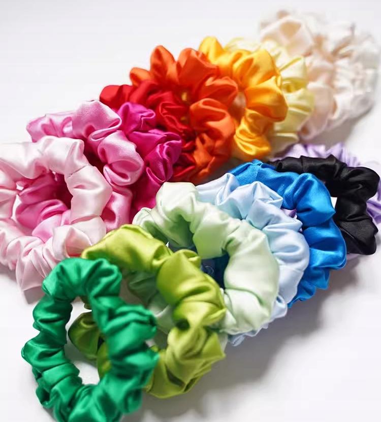 Silk Scrunchie Mulberry 6A Red S Premium