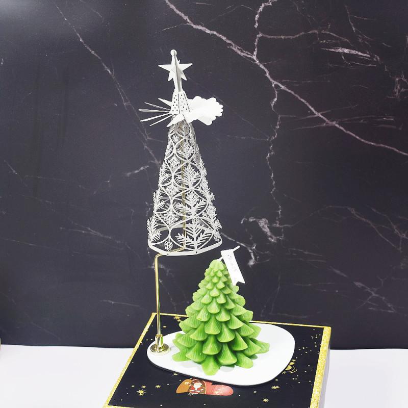Source Manufacturer Amazon INS Creative Christmas Gift Aromatherapy Cone Light and Shadow Romantic Rotating Candlestick Revolving Lantern