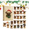 Hunde Adventskalender 2025 24 Tage Weihnachts-Countdown 2D Acryl Niedlicher Hund Weihnachtsbaum Anhänger Ornamente Weihnachten Navidad Party