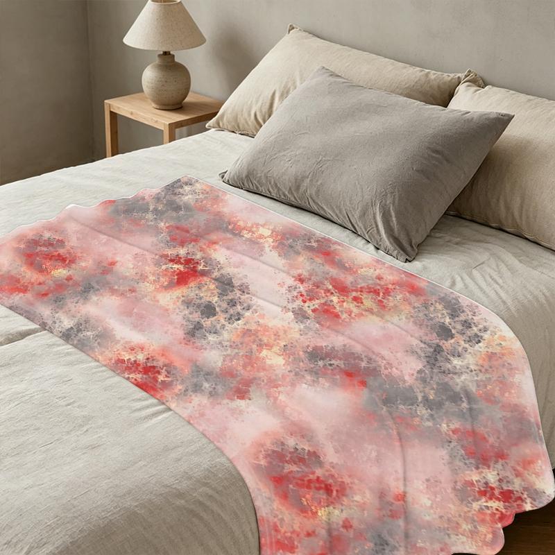 Lightweight Flannel Blanket, Abstract Art Collection Soft, Cozy & Warm with Vibrant Colors, Stylish Home Decor for Christmas & Halloween