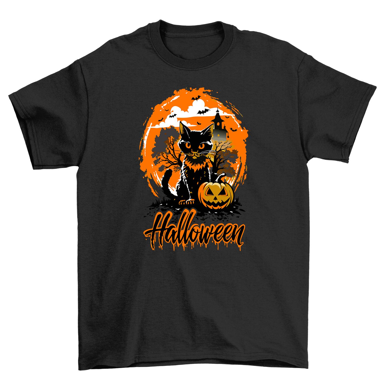 

Halloween_259 Cat-o-Lantern T-Shirt Mens Womens Tees Top - Meowtastic and Spooktacular! Funny Unisex S