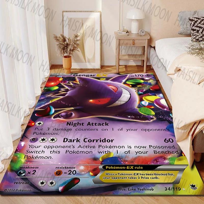 Gengar Pokémon Cards Printing Carpet for Living Room Bedroom Kid's Room Home Decor Area Rug Sofa Cloakroom Play Mat Potdemiel