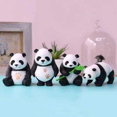 1 Satz (4 Stück) Panda Miniaturfiguren | Niedliches Ausstellungsstück | Geschenk für Ihn/Sie, Muttertag, Zuhause, Schlafzimmer, Wohnzimmer,