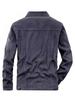 Men's Retro Corduroy Lapel Jacket - Spring/Autumn Casual Workwear, Loose Fit Pure Cotton