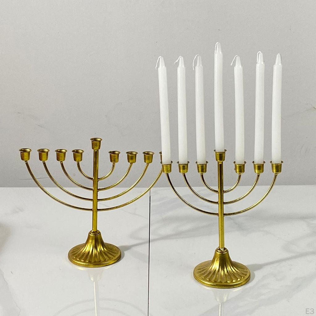 Candlestick Jewish Holder Hanukkah Decoration Menorah Wide Sturdy Base Candle for