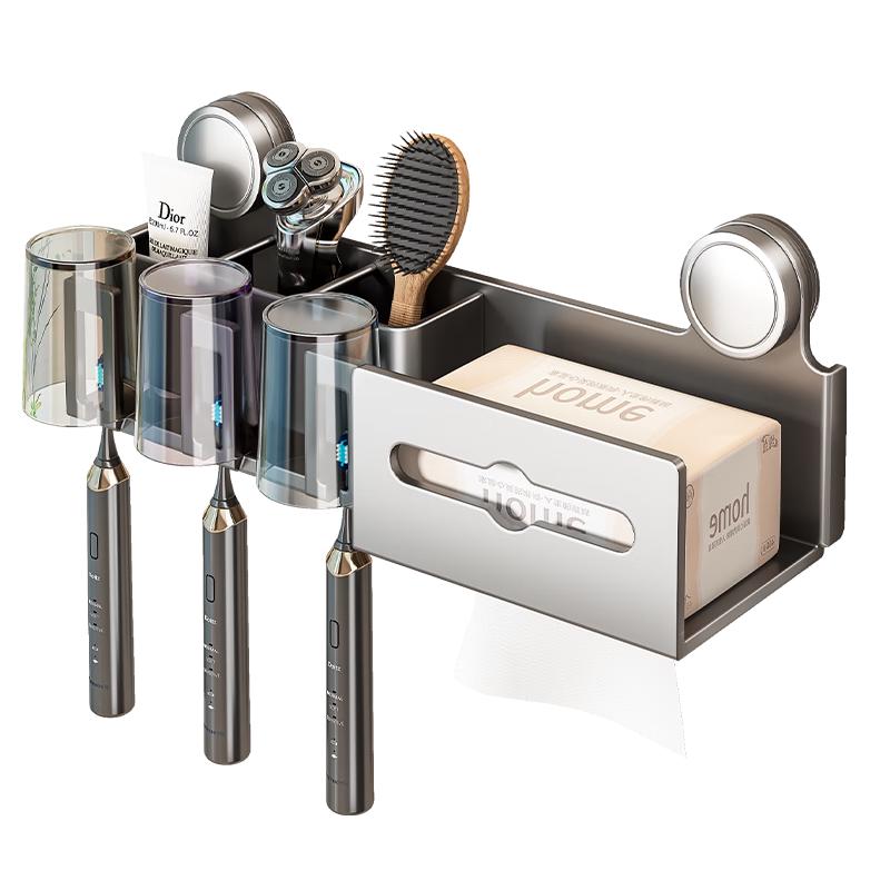 Baihan Suction Cup Toothbrush & Tissue Holder
