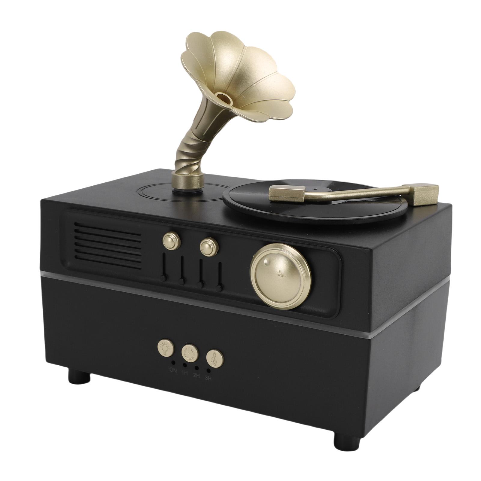 

Retro Turntable Aromatherapy Diffuser Black USB Record Player Aromatherapy Diffuser Humidifier