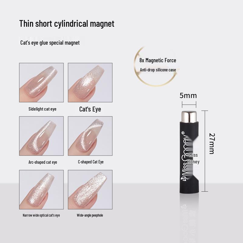 Double-Ended Strong Cat Eye Magnet Nail Art Tool with Protective Cover