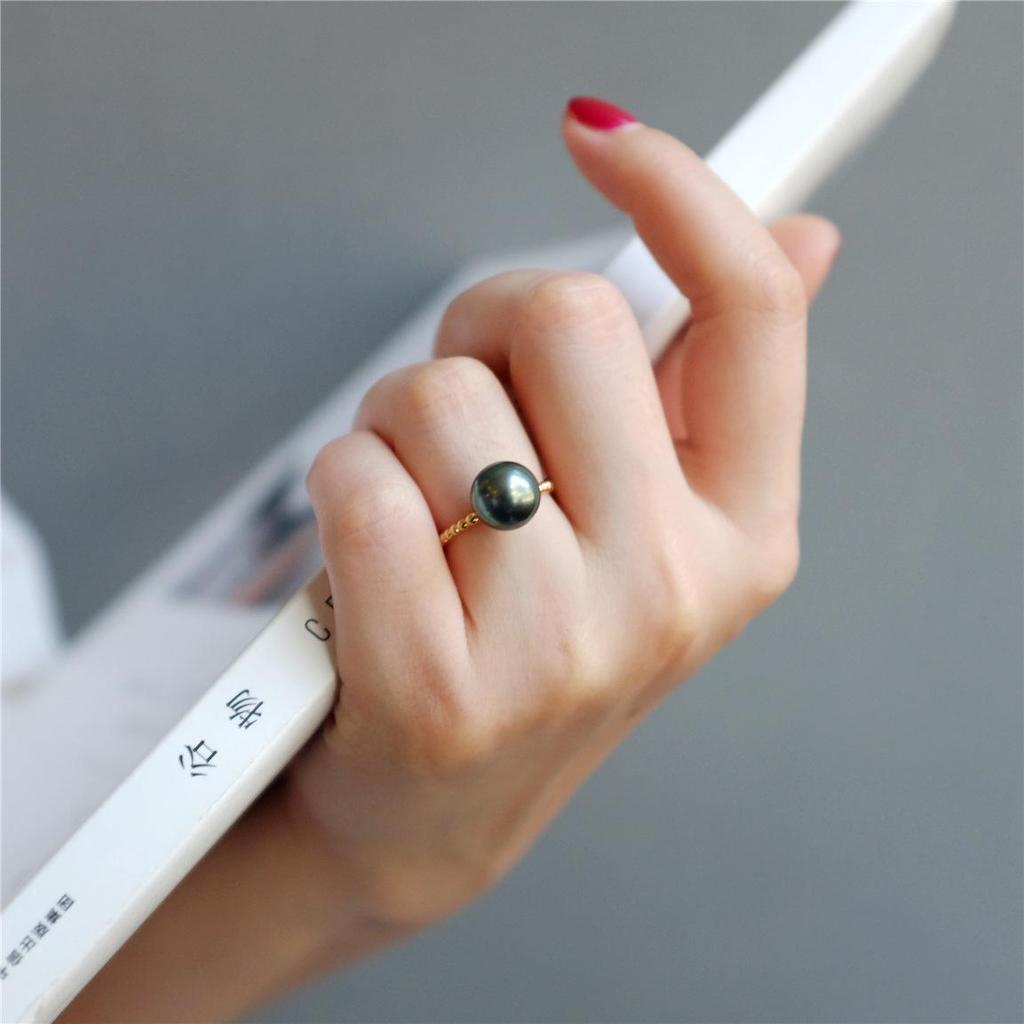 Elegant S925 Sterling Silver Gold-Plated Pearl Ring for Women - Chic and Fashionable Index Finger Jewelry