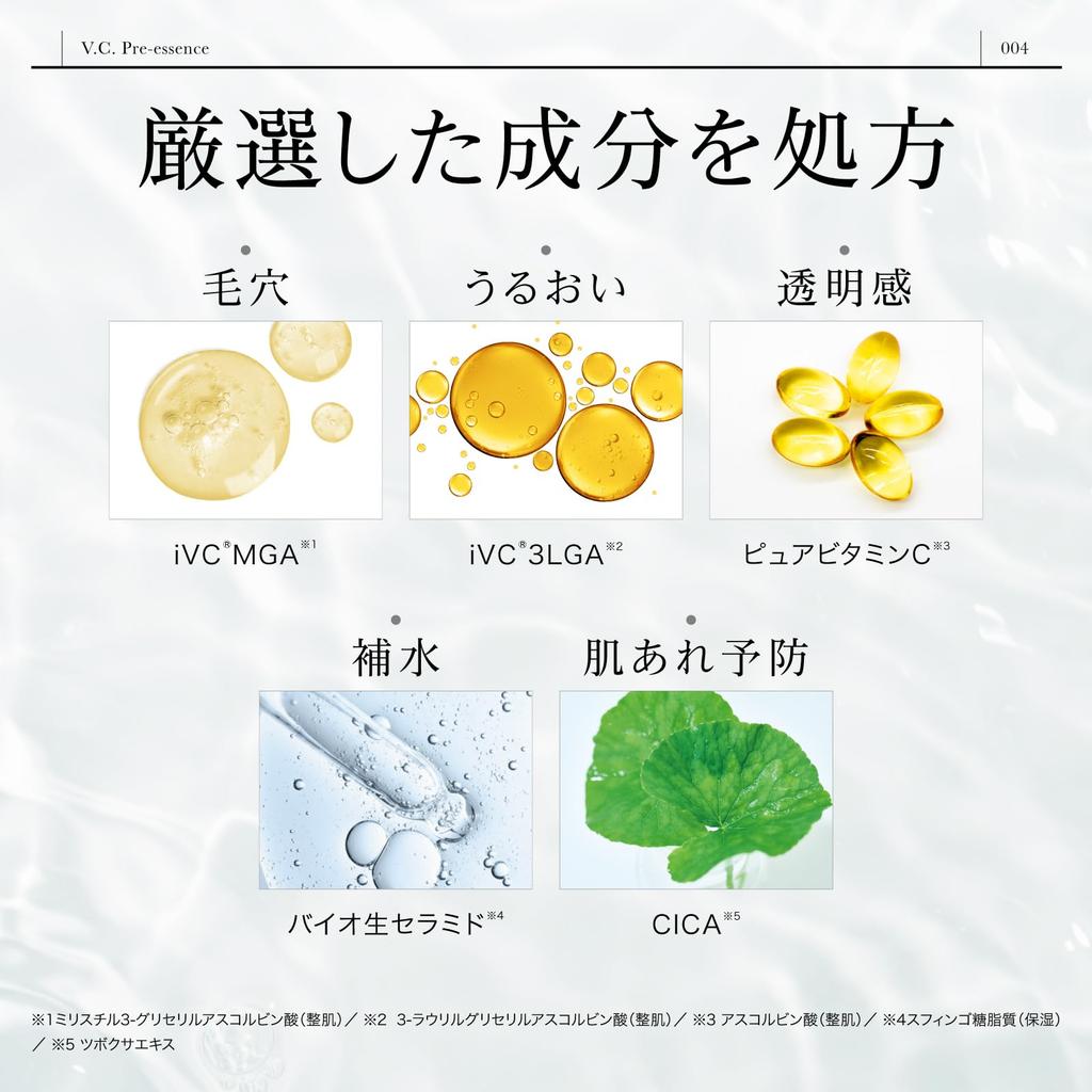 Dr.365 V.C. Pre-Essenz N: Vitamin C Serum für Poren & Akne, Empfindliche Haut, Parfümfrei, 30ml