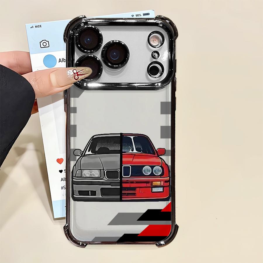 Soft Cover Case for iPhone 16 15 14 Plus 17 Air 13 12 11 Pro Max 16e COOL Car