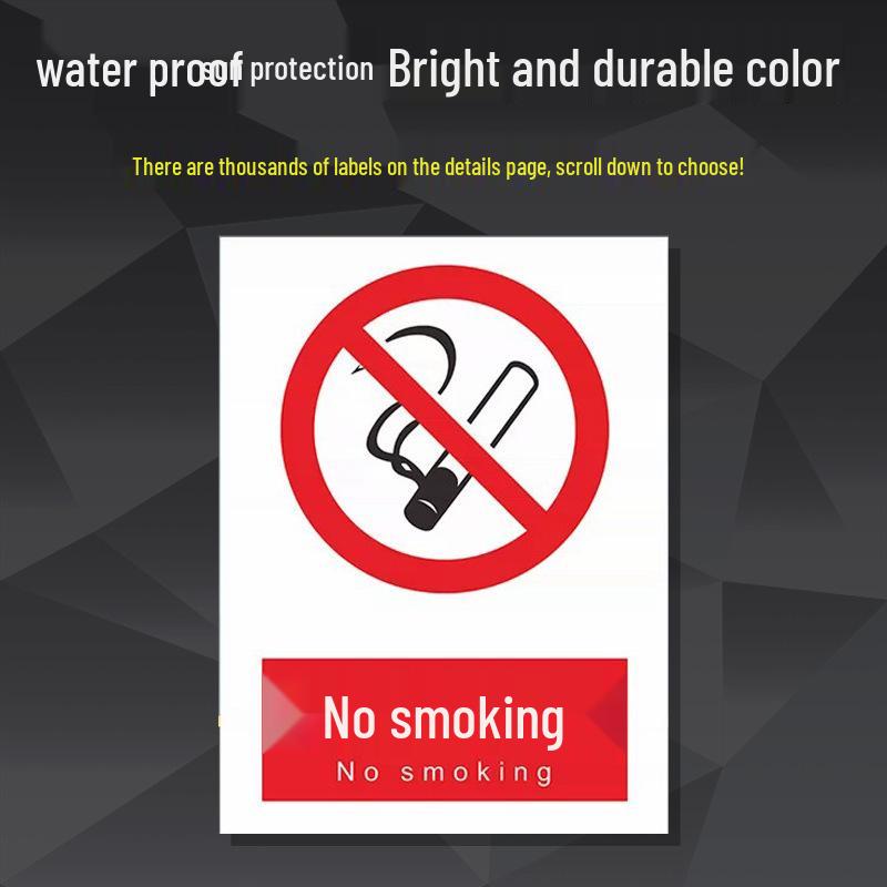 Reflective Aluminum Safety Sign: Electric Shock & No Smoking Warning 