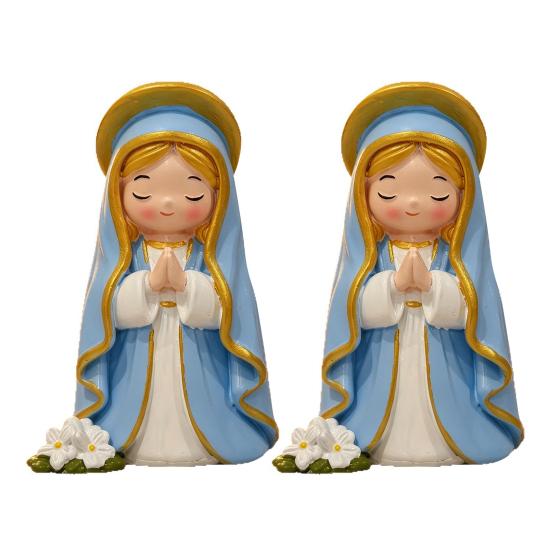 Cute Girl Resin Figurines, Mini Praying Girl Collectible Figure, Little Girl Statue Ornaments for Home Office Desktop Decor