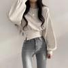Autumn Niche Design Sense Round Neck Buckle Waist Slimming Long Sleeved Pullover Hoodie Top for Women