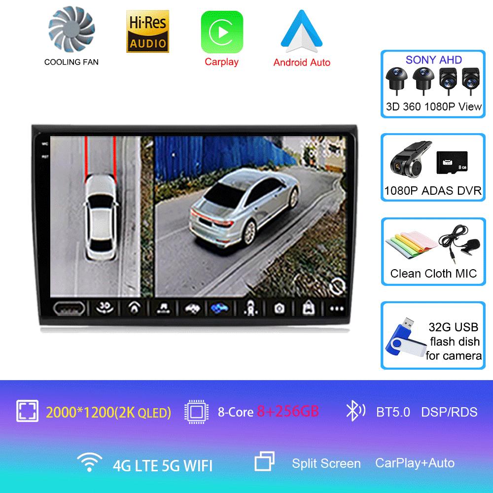 For Fiat Bravo 2007 2008 2009 2010 2011 2012 Car Radio Android 14 Navigation Multimedia Player GPS WiFi+4G DSP BT Carplay Auto