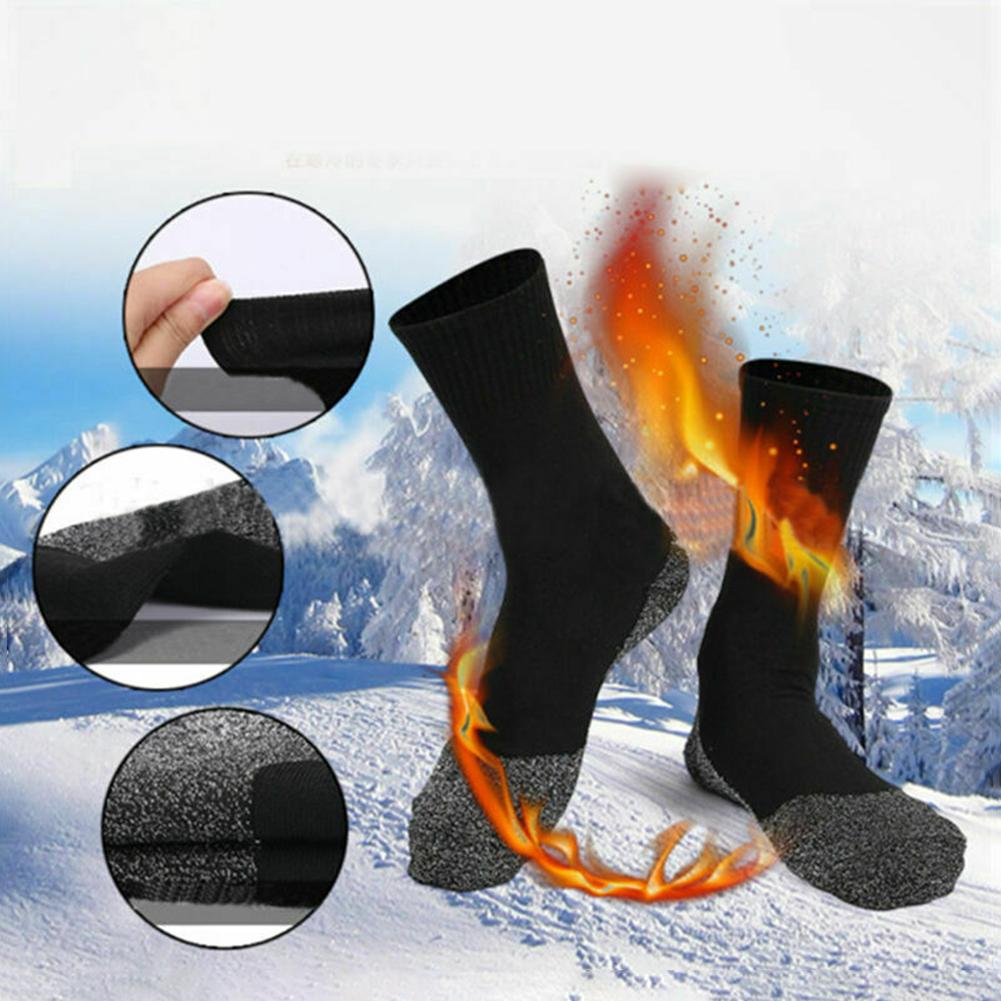 1 Pair 35 Below Winter Warm Socks Women Men Aluminized Fiber Thermal Long Socks for Outdoor Sport
