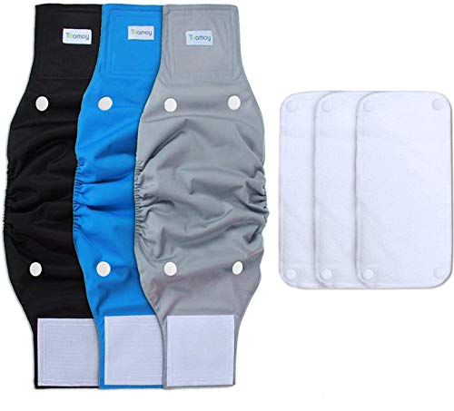 

Teamoy Dog Manners Belt, 3-Piece Set with Removable Absorbent Pads, for Male Dogs, Adjustable Waist Size, Prevents Dog Marking, and Provides Leakage P