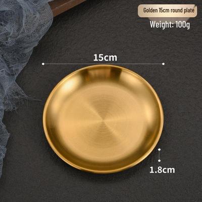 Korean Style 316 Stainless Steel Round Serving Plate