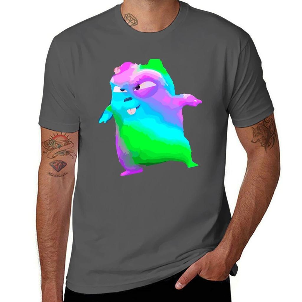Funny Grizzy And The Lemmings Tshirt Basic Plain Short Sleeve Crew Neck Tee