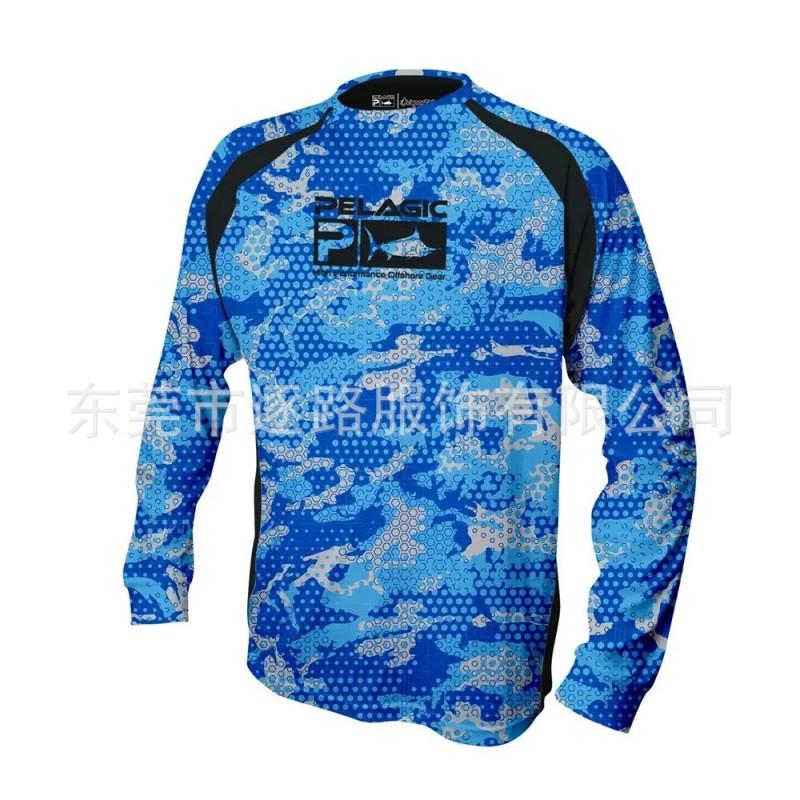 Long Sleeve Fishing Shirt Men UV Protection Breathable Quick Dry Outdoor T-Shirt