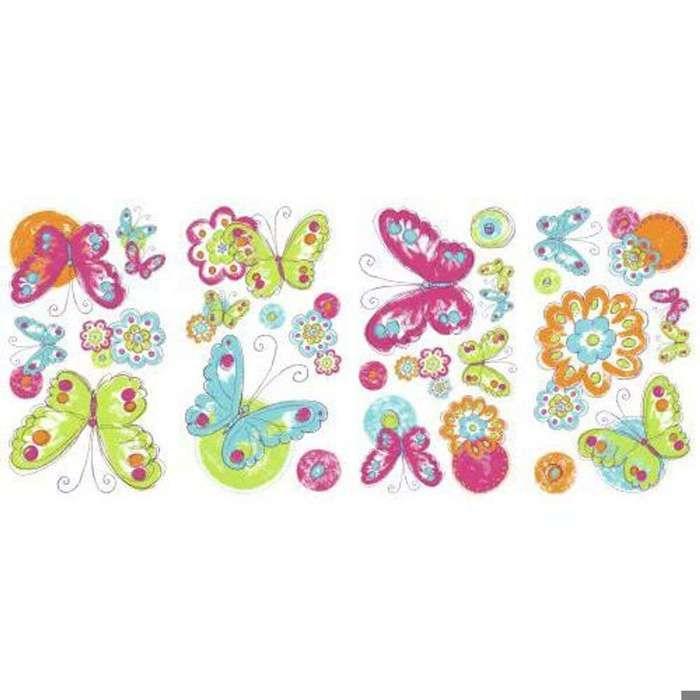 Repositionable Stickers with Butterflies and Spring Motifs