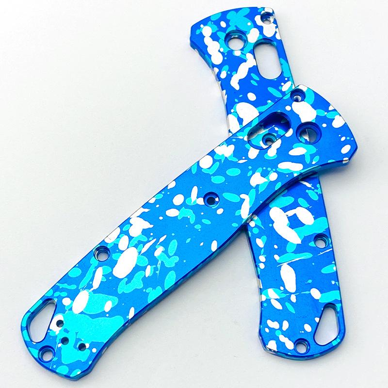 2 Typen Aluminiumlegierung Camouflage Oxidations Griffschalen für Echte Bugout 535 Messer DIY Herstellungszubehör