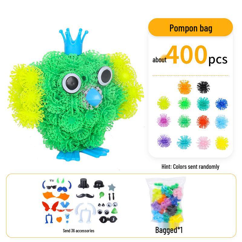Upgraded Puffy Squeeze Ball: Double Hook DIY Puzzle Toy for Early Childhood Education