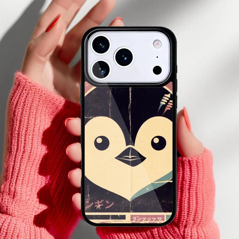 Cute Kawaii Penguin Phone Case for iPhone 17 16 15 14 13 Pro Max Back Cover for 12 11 Pro Coque