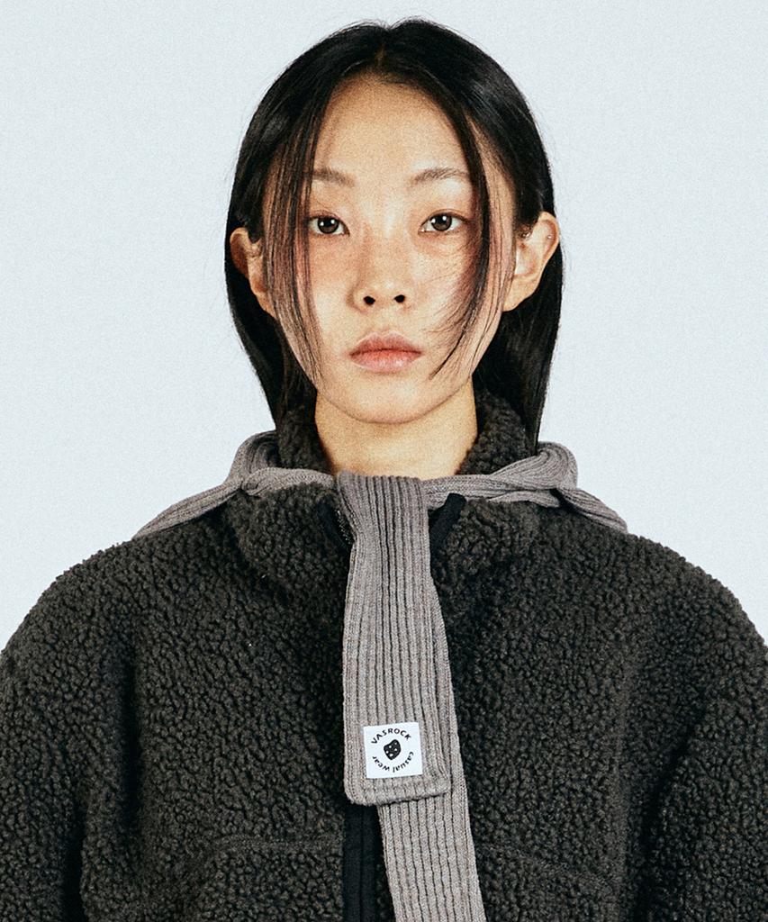 VASROCK Churros Knit Scarf Balaclava Gray