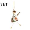 Ornement Suspendu Décoratif Sculpture Creuse Danseuse pour Décoration Intérieure, Sculpture Artistique Élégante, Sculpture Métallique Créative Pendentif Intérieur Extérieur Fenêtre