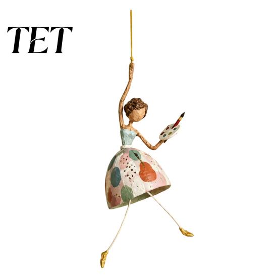 Ornement Suspendu Décoratif Sculpture Creuse Danseuse pour Décoration Intérieure, Sculpture Artistique Élégante, Sculpture Métallique Créative Pendentif Intérieur Extérieur Fenêtre