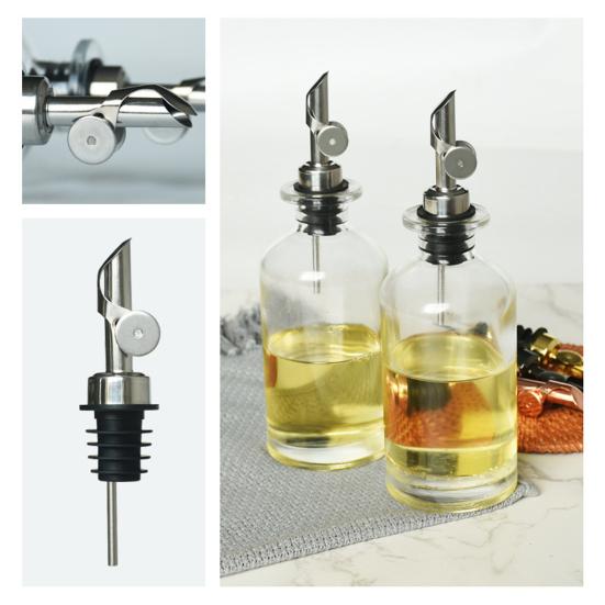 Automatic Wine Pourer Self-Sealing Stainless Steel Spout with Flow Control Drip-Free Liquor Dispenser for Bottles