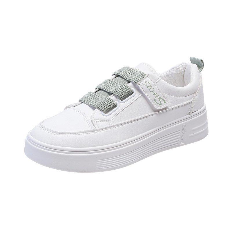 

Весенние новые белые туфли женские кожаные на платформе с низким вырезом студенческие туфли на липучке с мягкой подошвой в стиле вестерн для скейтбординга модные 40 зелёный